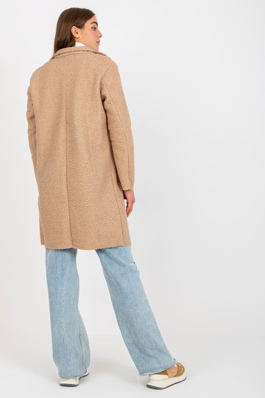 Béžový plyšový kabát se zapínáním OCH...