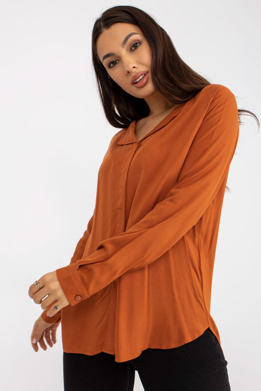 Světle hnědá košilová halenka...