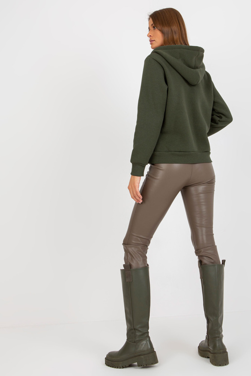 Khaki dresowa rozpinana bluza basic z...