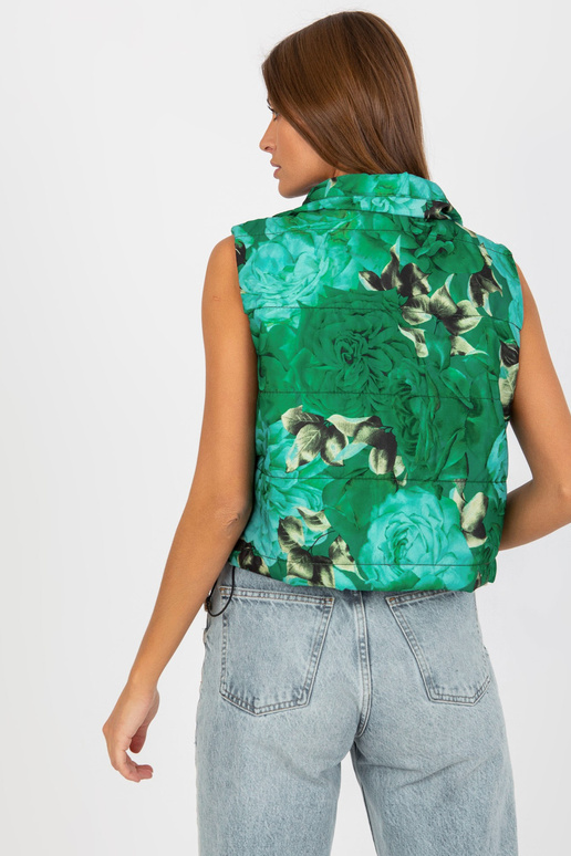 Zelené kuře Blumenweste mit Taschen