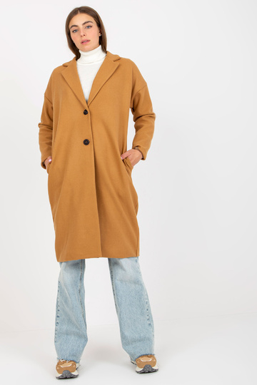 Velbloudí jednořadý kabát s... 2