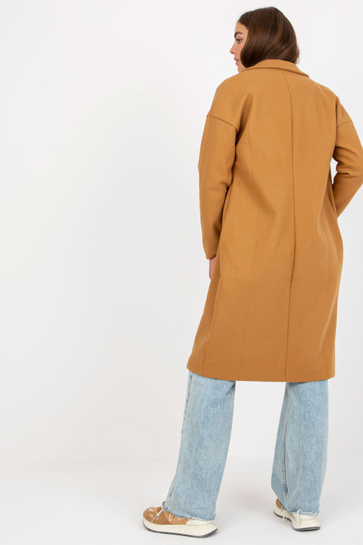 Velbloudí jednořadý kabát s kapsami... Velbloudí jednořadý kabát s kapsami...