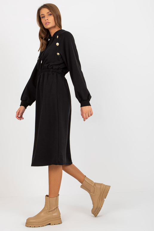 Schwarzes Midi-Trainingskleid