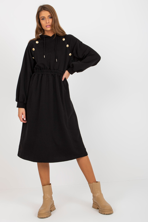 Schwarzes Midi-Trainingskleid