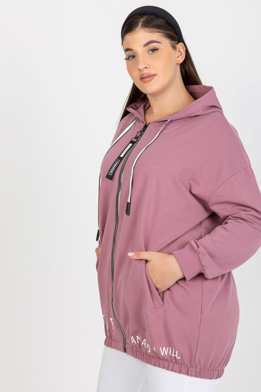 Špinavě růžová mikina plus velikosti...