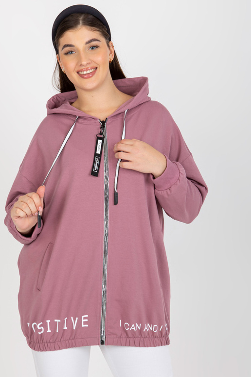 Špinavě růžová mikina plus velikosti...
