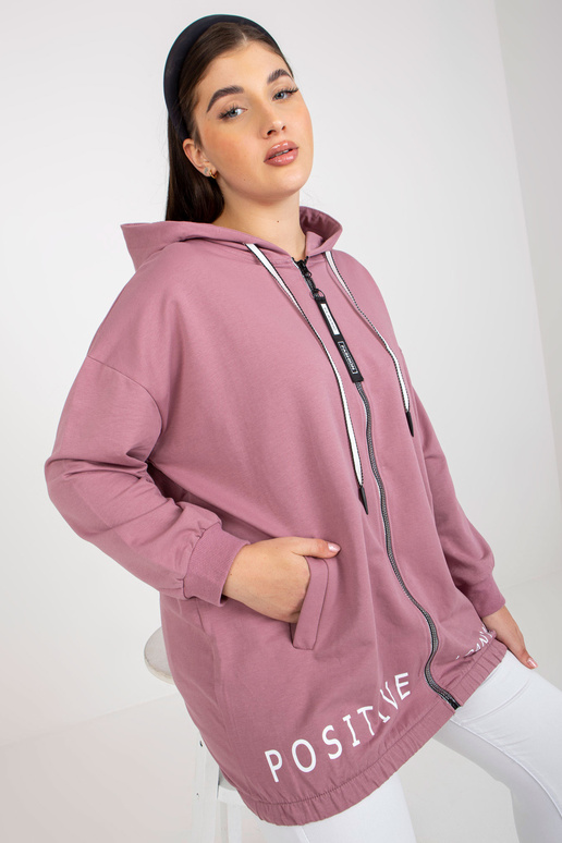 Špinavě růžová mikina plus velikosti...