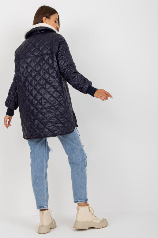 Námořnická modrá prošívaná bunda s...