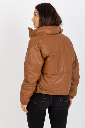 Hellbraune Daunenjacke aus...