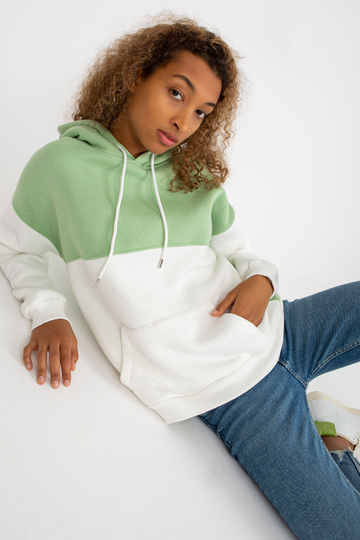Zelená a ecru mikina basic...
