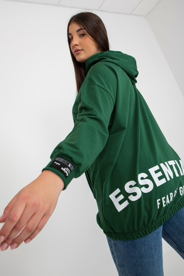 Tmavě zelená mikina větší...