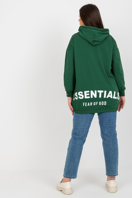 Tmavě zelená mikina větší velikosti s...