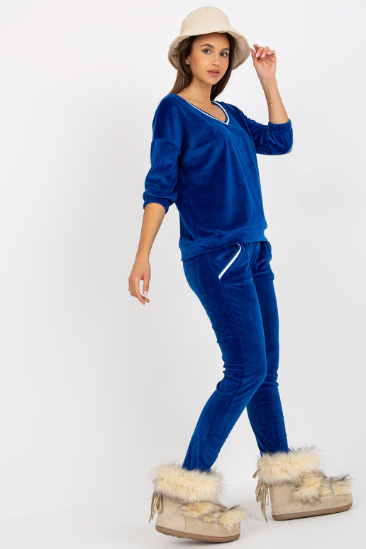 Dámský kobaltový velurový set s 3/4... Dámský kobaltový velurový set s 3/4...