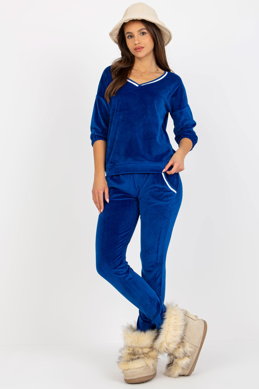 Dámský kobaltový velurový set s 3/4... Dámský kobaltový velurový set s 3/4...