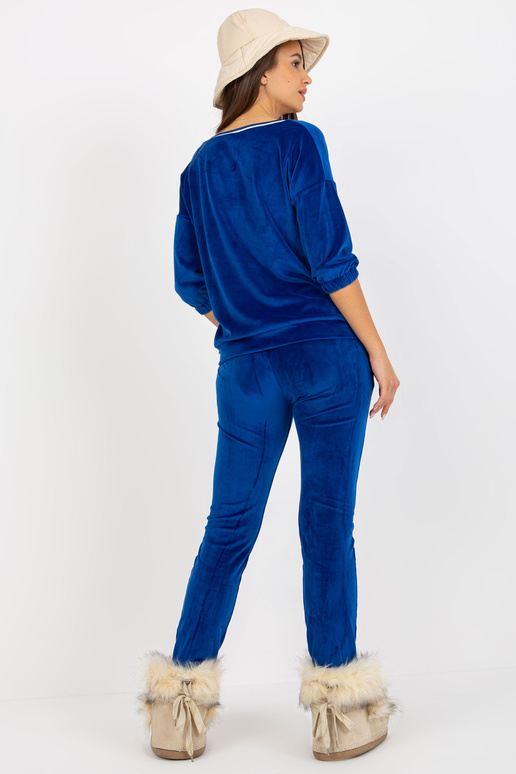 Dámský kobaltový velurový set s 3/4... Dámský kobaltový velurový set s 3/4...