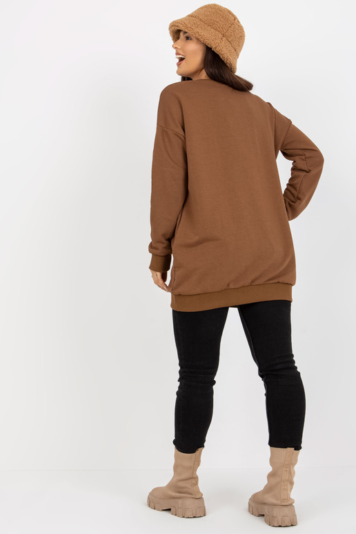 Mikina Braunes langes mit Taschen
