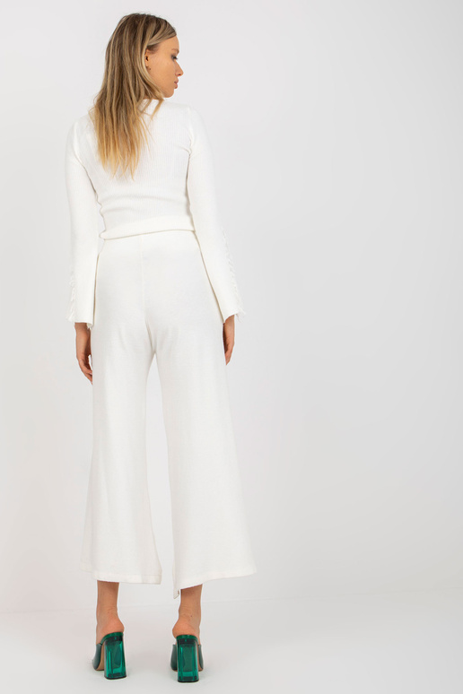 Ecru dámské pletené kalhoty se...