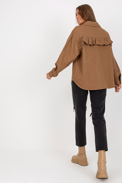 Hnědá bavlněná košile jedné velikosti...