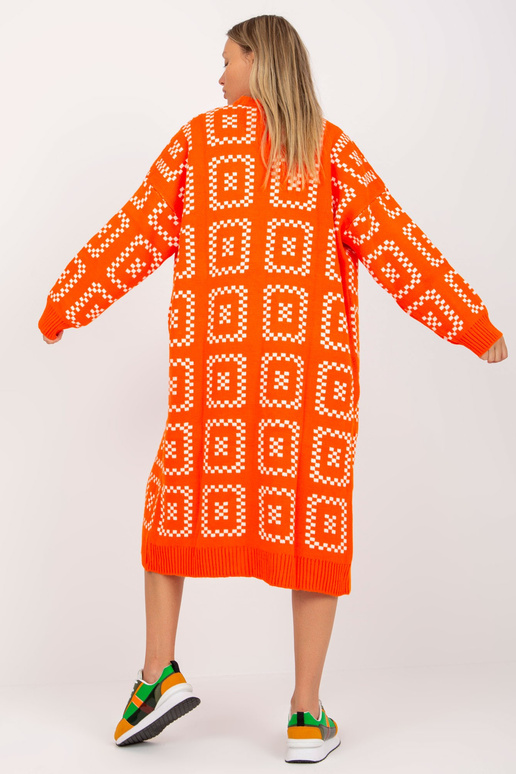 Oranžový vzorovaný Cardigan Ležérní...