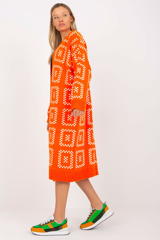 Oranžový vzorovaný Cardigan Ležérní...