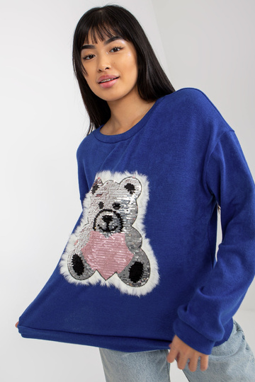 Tmavě modrý klasický svetr... 2