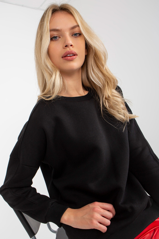 Černá basic mikina s kulatým výstřihem