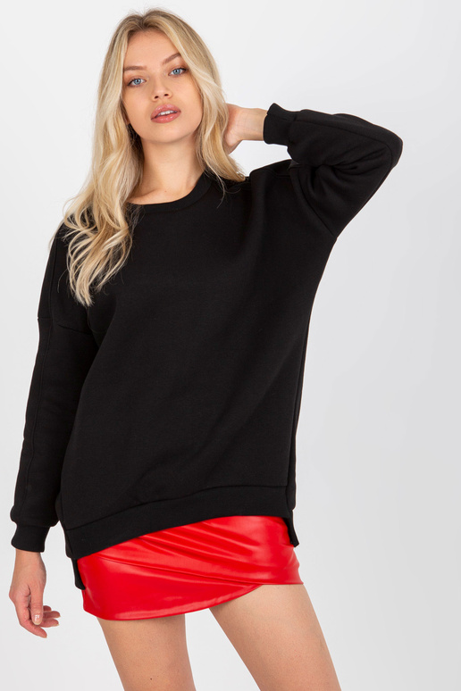 Černá basic mikina s kulatým výstřihem