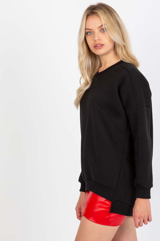 Černá basic mikina s kulatým výstřihem