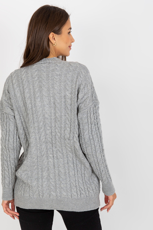 Šedý kardigan s ozdobnými knoflíky...