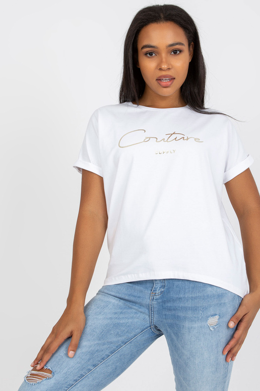 Bílé asymetrické bavlněné tričko...