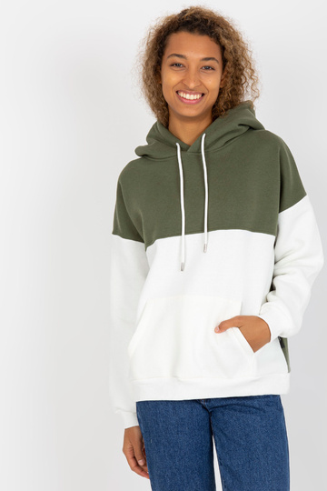 Khaki-ecru mikina basic...