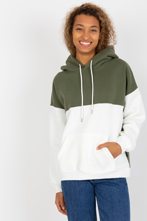 Khaki-ecru mikina basic mikina RUE PARIS