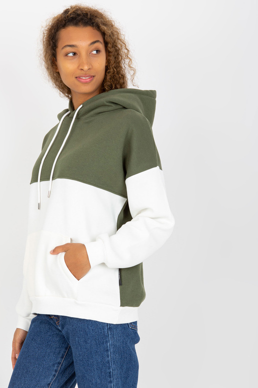 Khaki-ecru mikina basic mikina RUE PARIS