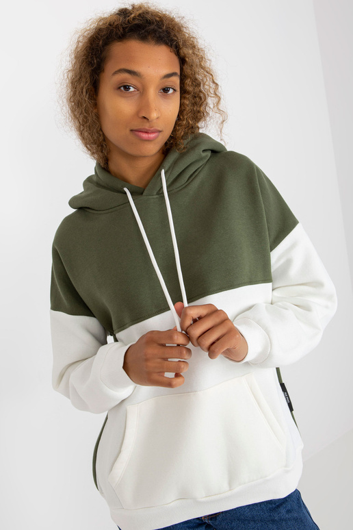 Khaki-ecru mikina basic mikina RUE PARIS