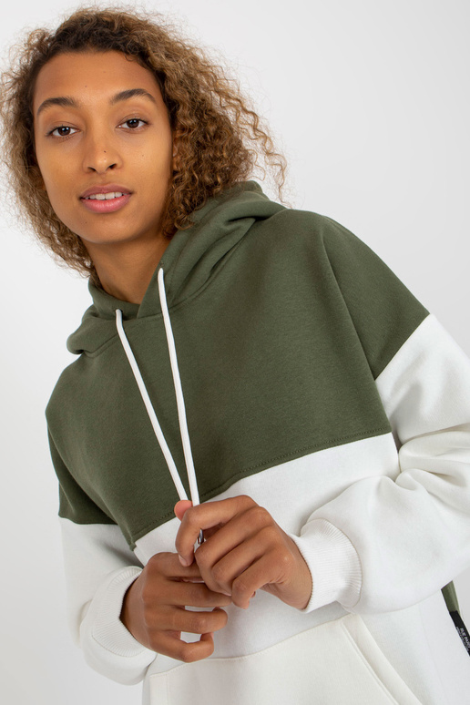 Khaki-ecru mikina basic mikina RUE PARIS