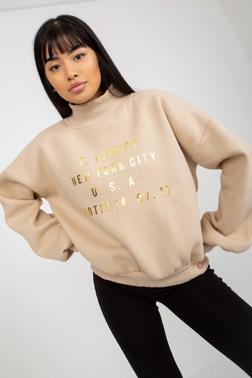 Béžová mikina s nápisy a...