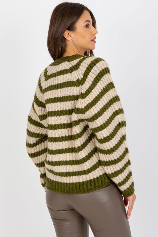 Khaki-Beiger gestreifter Cardigan pro...