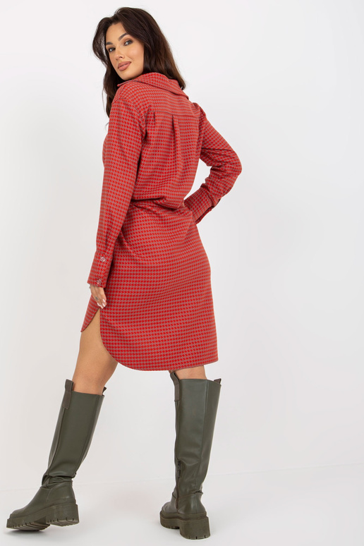 Oranžovo-schmutziges pinkes Kleid mit...