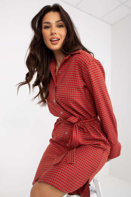 Oranžovo-schmutziges pinkes Kleid mit...