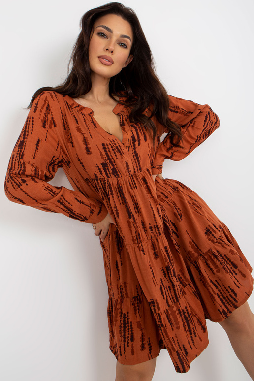 Světle hnědé dámské oversize šaty s...