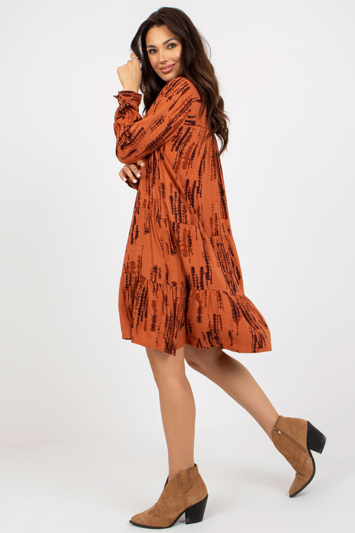 Světle hnědé dámské oversize šaty s...