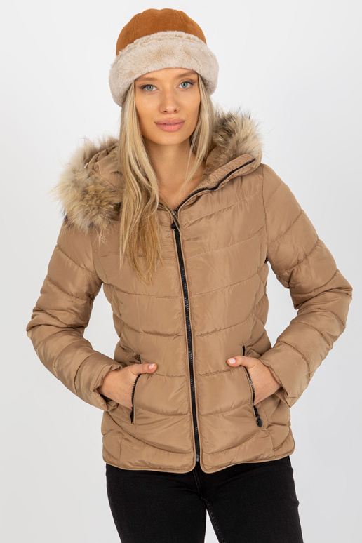 Camel přechodná bunda s kožíškem na...