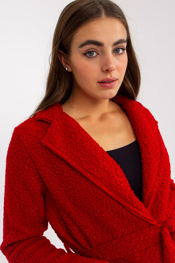 Červený plyšový maxi kabát... 2