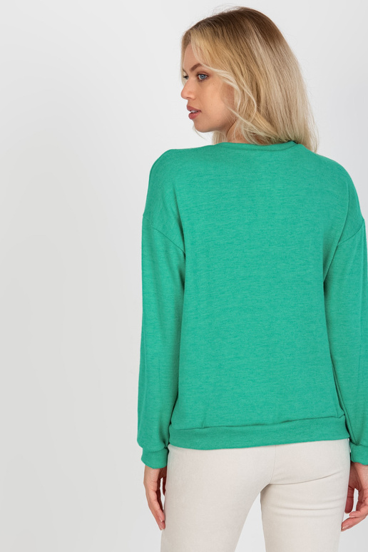 Tyrkysový dámský klasický svetr s 3D...