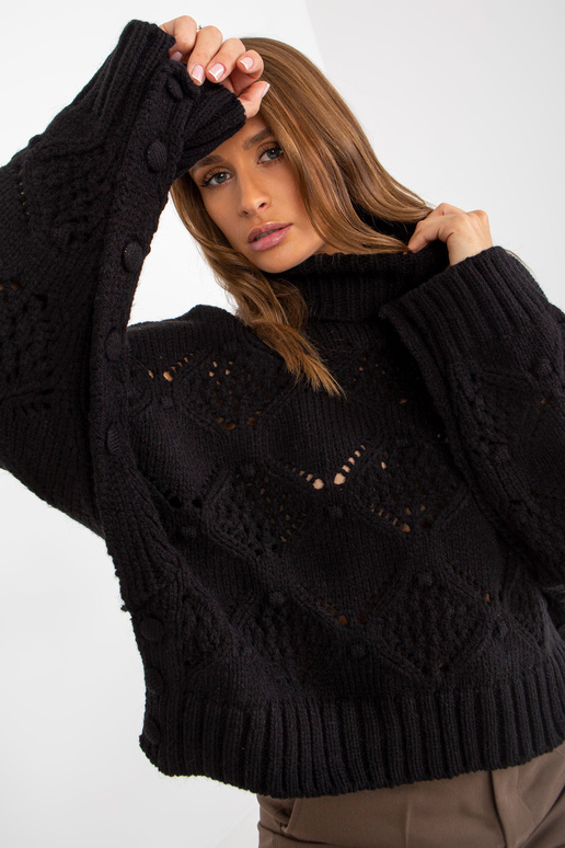 Pulovr Schwarzer Durchbrochener s...