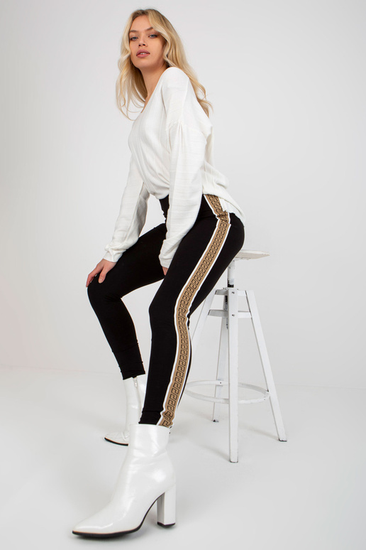 Černo-béžové dámské legíny pro...