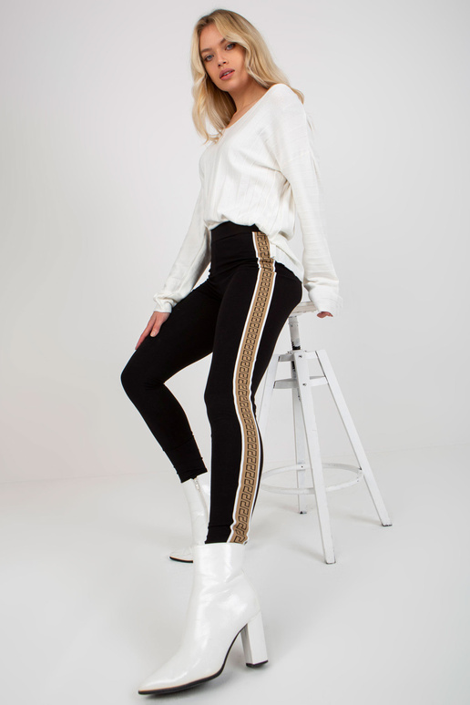 Černo-béžové dámské legíny pro...