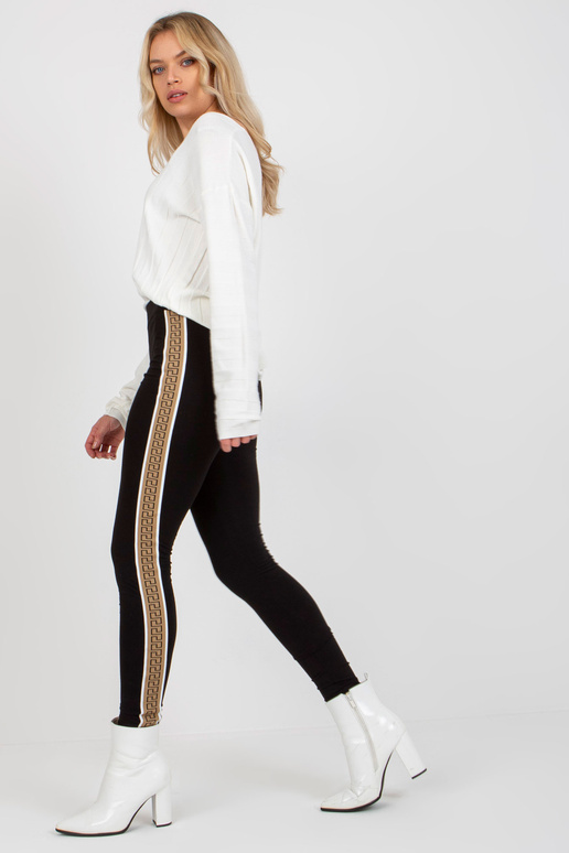 Černo-béžové dámské legíny pro...