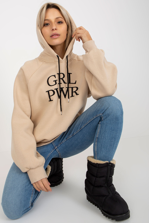 Béžová vystužená mikina s mikinou Debby