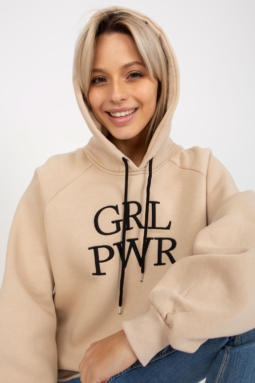 Béžová vystužená mikina s mikinou Debby